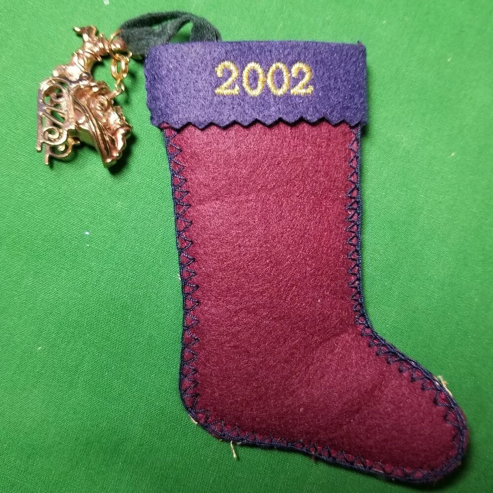Hallmark Holiday Keepsake‎ 2002 Ornament Stocking Dad Santa Sled Charm Plaid